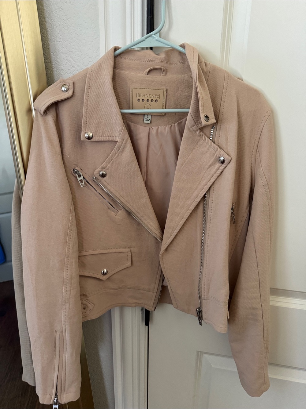 Blank NYC Beige Moto Jacket
